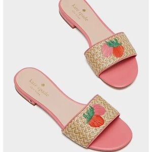 Kate Spade New Box Finefetti Sandals Natural/Pinache (Pink) Size 7
